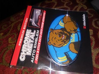 Stockdale ucla chrome metal. Auto emblem ncaa official