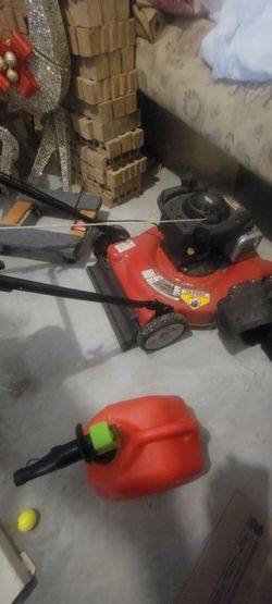 Red Gas-Powered Push Lawn Mower