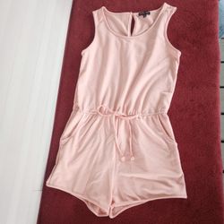Peachy Girl Romper Size M Pockets Tank Top Stretch