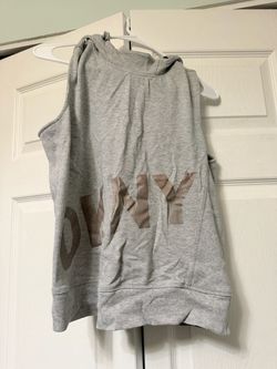 DKNY Gray Sleeveless Hoodie
