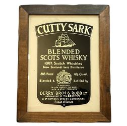Vintage Cutty Sark Blended Scots Whisky Mirror Sign Framed Pub Bar Decor 14x18