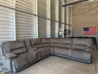 Dark gray power recliners sectional- free delivery