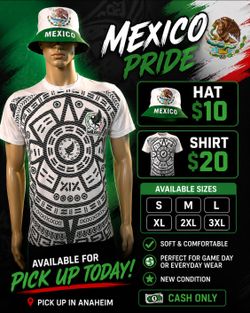 🇲🇽 Mexico Bucket Hat & Aztec Shirt Set 🇲🇽 $30 for both