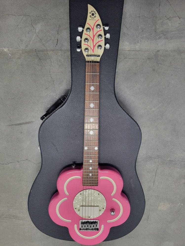 Rare Daisy Rock Pink Flower Electric Guitar