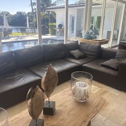 Real Lather 6 Pieces Sofá To Adjust To Your Needs 