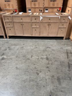 83” Bathroom vanity in light wood color