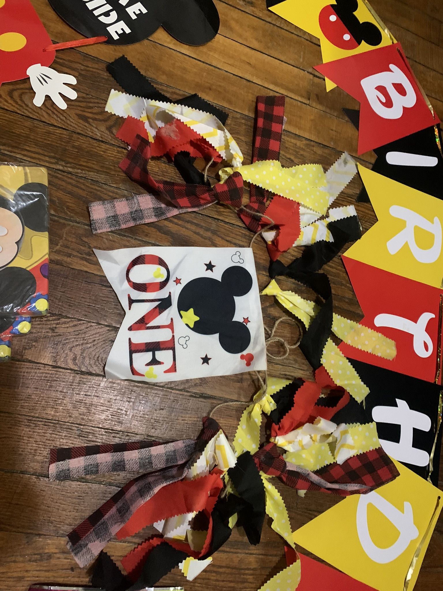 1st Bday MickeyMouse Set Up;outfit,decorations