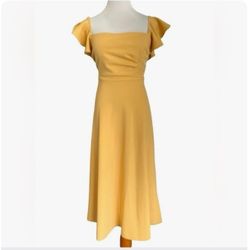 Hermoso vestido , “beautiful ,” Dress Calvin Klein Gold Flutter Sleeve Dress  Size 12 