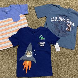 3- Boys New  and Like New T-shirts Size 4 
