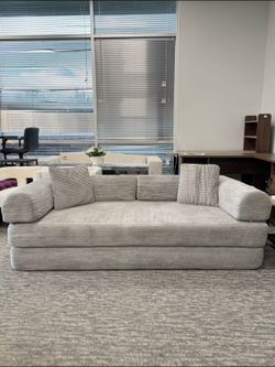 Brand new ✨79” Gray Convertible Sofa Bed✨ Modern Modular Corduroy Sleeper Sofa with Fixed-Shape Frame & Removable Armrests – Space-Saving Folding Matt