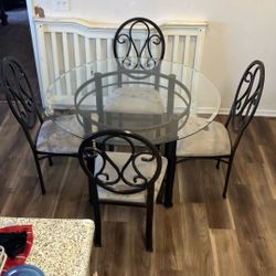 Glass Table With Matchjng Chairs
