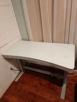 Tresanti Adjustable Height Glass Top Desk
