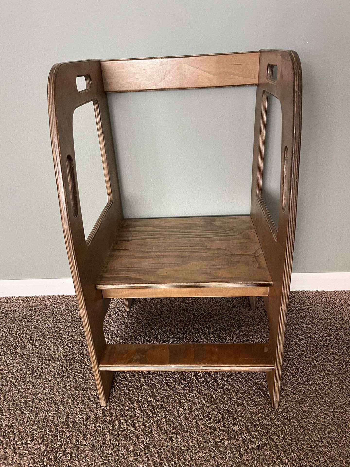 Custom Built Wood Helper Stool - Laquered