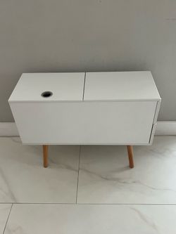 End Table, Modern Wood Table Sofa Side Table with Drawers and Large Storage for Compact Storage Home Office Furniture, White, (31.5" L × 12" W × 23.5"