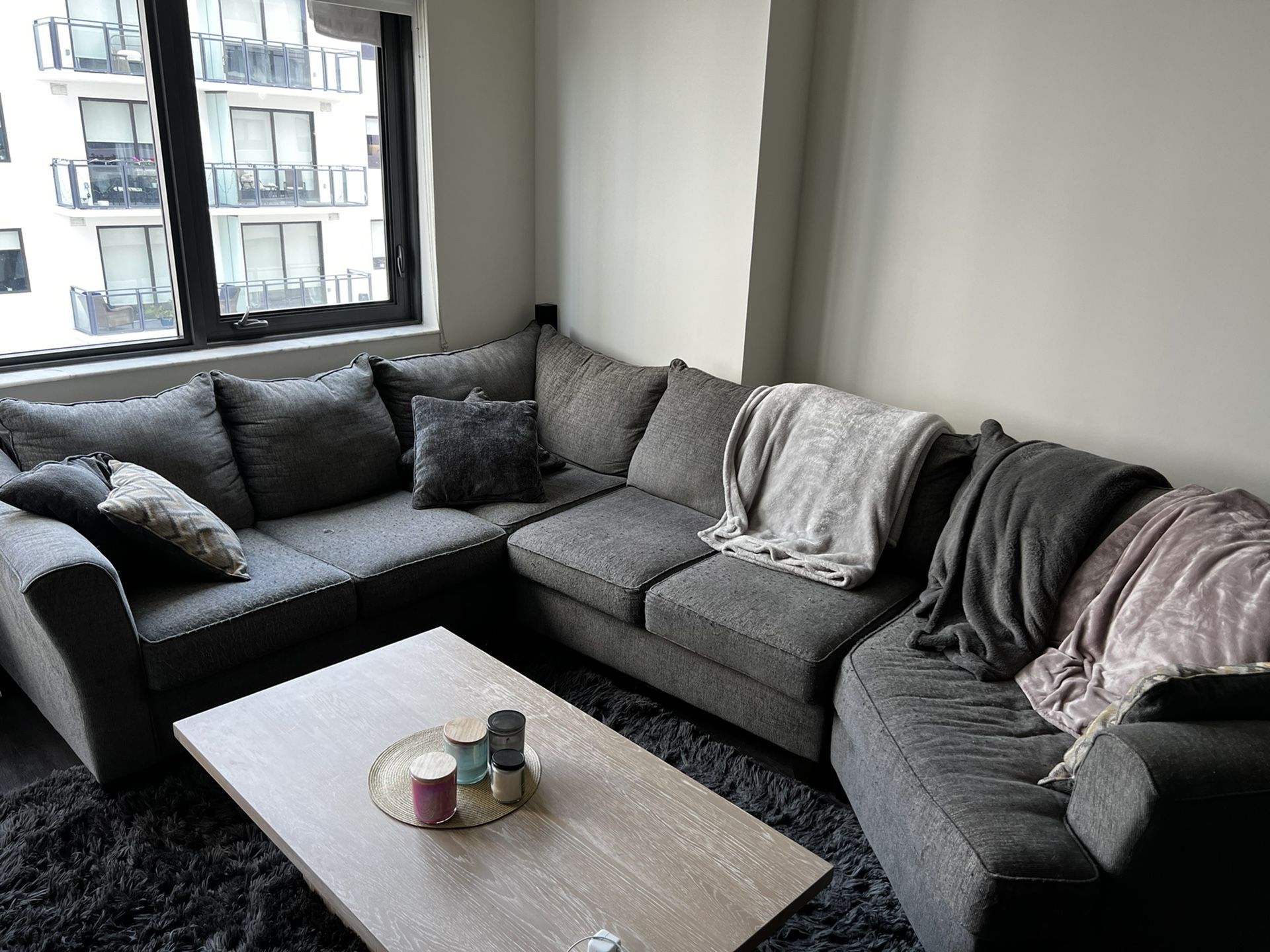 Grey “City Furniture” Sectional Couch 