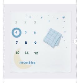 Muslin Blanket with Felt Frame - Blue - Cloud Island, Cotton Baby Month
