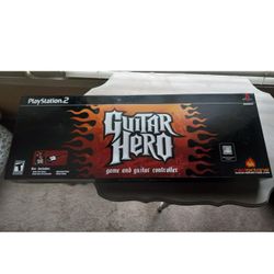 Guitar 🎸  Hero 2005 Red Octane Ps2 Tested Lightly Used With Game And Stickers