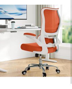 Ergonomic Office Chair - Desk Chair with Wave High Back Adjustable Lumbar Support Computer Chair - Gaming Chairs Mesh Backrest and PU Leather Seat for