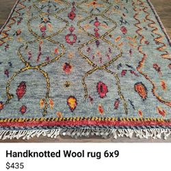 Handknotted Wool Rug 6x9 