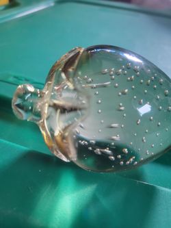 Vintage Art Glass Strawberry  with Bubbles