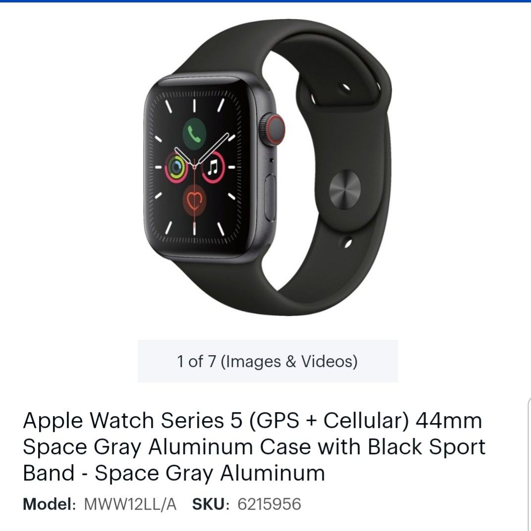 Apple Watch Series 5 Cellular - 44mm Space Gray,