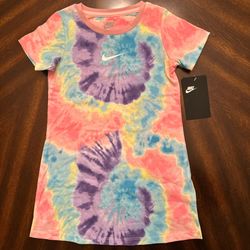Nike Girl's Tie Dye Short-Sleeve T-Shirt Dress Sz:4t  Color:arctic punch tie dye