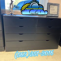 Black Katy Eight Drawer Dresser Chest Drawer Comoda 