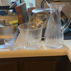 Ice Bowl And Pitcher Set