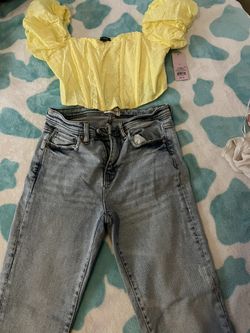 New Size s Women Top And Used Jeans Size 27