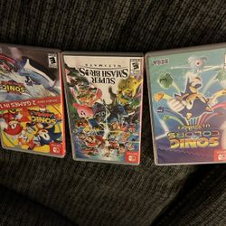 Ninendo Switch Games(super Smash Bros, Sonic Colors,and Sonic Mania)