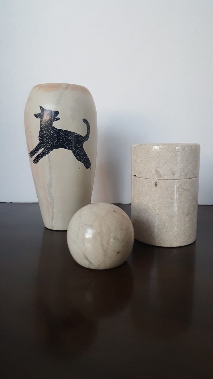 Marble decor- vase, box, ball