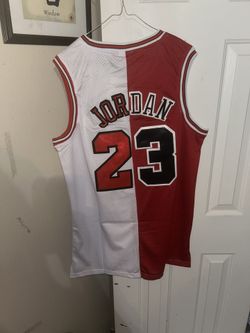 Chicago Bulls Michael Jordan red and white split jersey size xl
