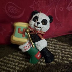 2000 Hallmark My 4th Christmas Panda Ornament