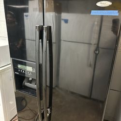 Whirlpool black refrigerator side-by-side(FREE DELIVERY)