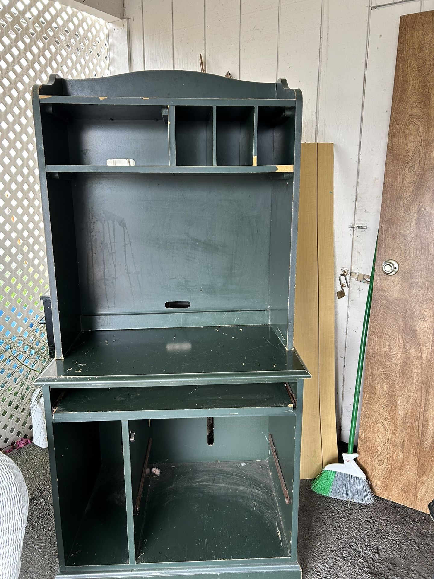 2 Piece Hutch China Cabinet Cupboard Desk
