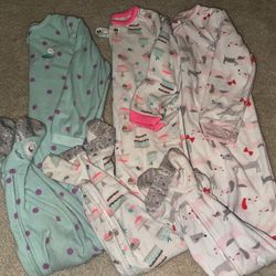 LOT Carters Fleece pj’s With Footies 