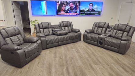 3Pc reclining set gray