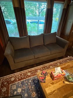 Couch and matching loveseat, (Brown with a hint of blue