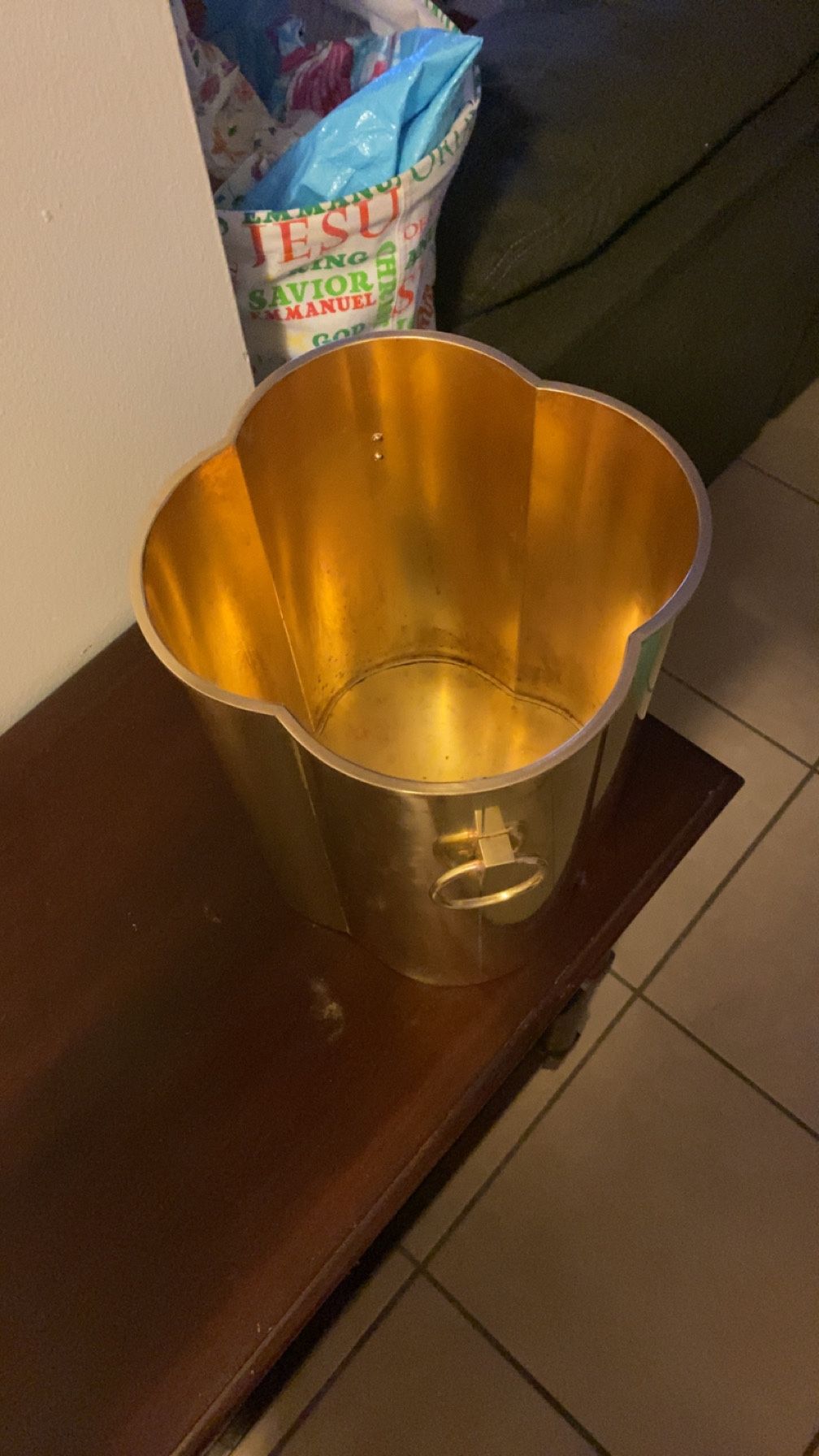 Beautiful brass trash bin Made in Hong Kong