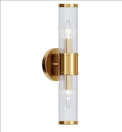(Brand New in Box) 
Bathroom Light Fixtures - Gold Wall Sconce Wall Lighting Modern Vanity Light Fixture with Glass Shade for Bath Mirror Bedroom Livi