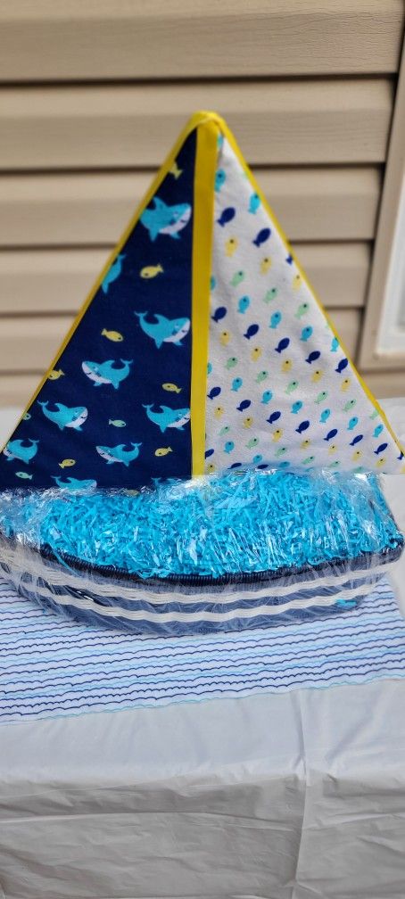 Sail Boat Diaper Cake