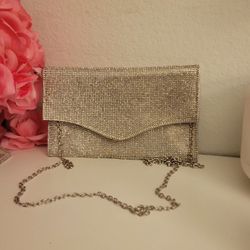Silver Rhinestone Clutch