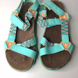 Merrell Turquoise Around Town Sunvue Woven Outdoor Casual Travel Sandals Sz7 US 
