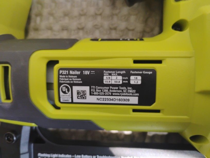 Ryobi 18v Nail Gun
