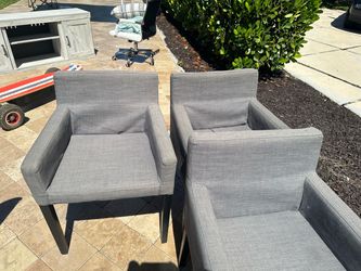 Three matching Gray Chairs
