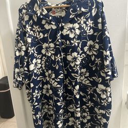 Hilo Hattie The Original Hawaiian Aloha Shirt - White Hibiscus - Men’s 3XL 