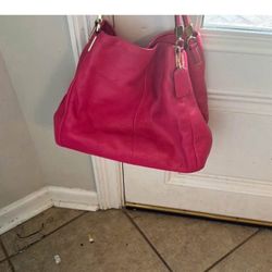 Coach Pink Shoulder Bag with Slouchy Design
