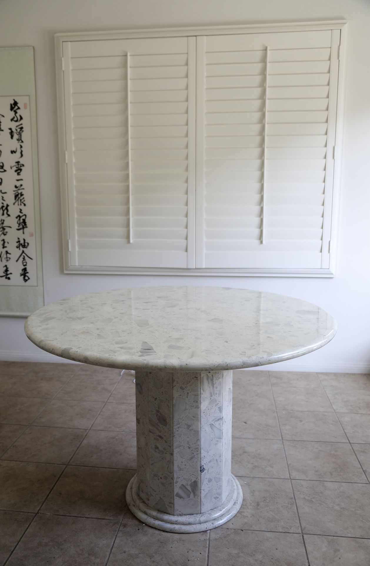 Real Marble Pedestal Dining Table(ONLY THE TABLE)
