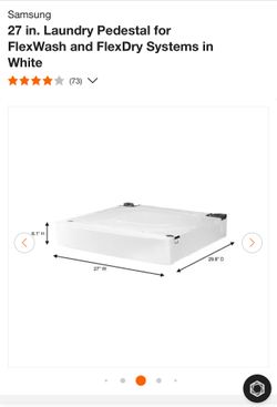 Samsung 27 in. Laundry Pedestal for FlexWash and FlexDry Systems in White