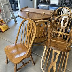 Heavy Wood Table And Chairs. 